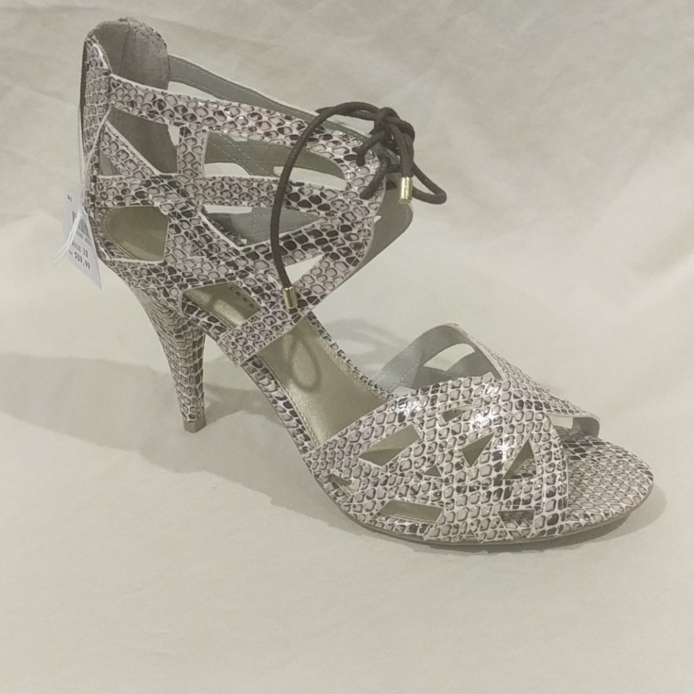 Christian Siriano Faux Snakeskin Cage sandal